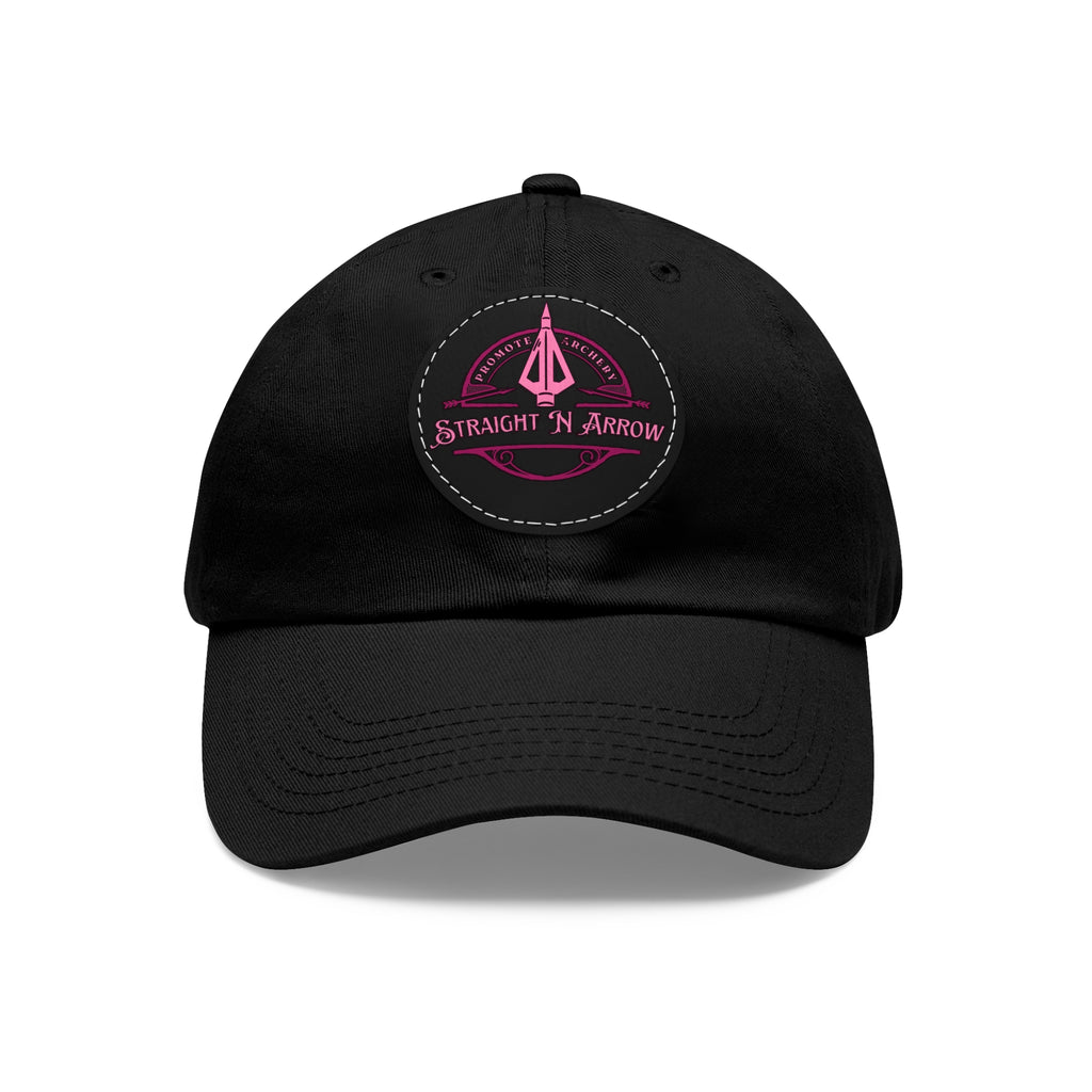 Straight N Arrow Pink Emblem Hat With Leather Patch (Round)