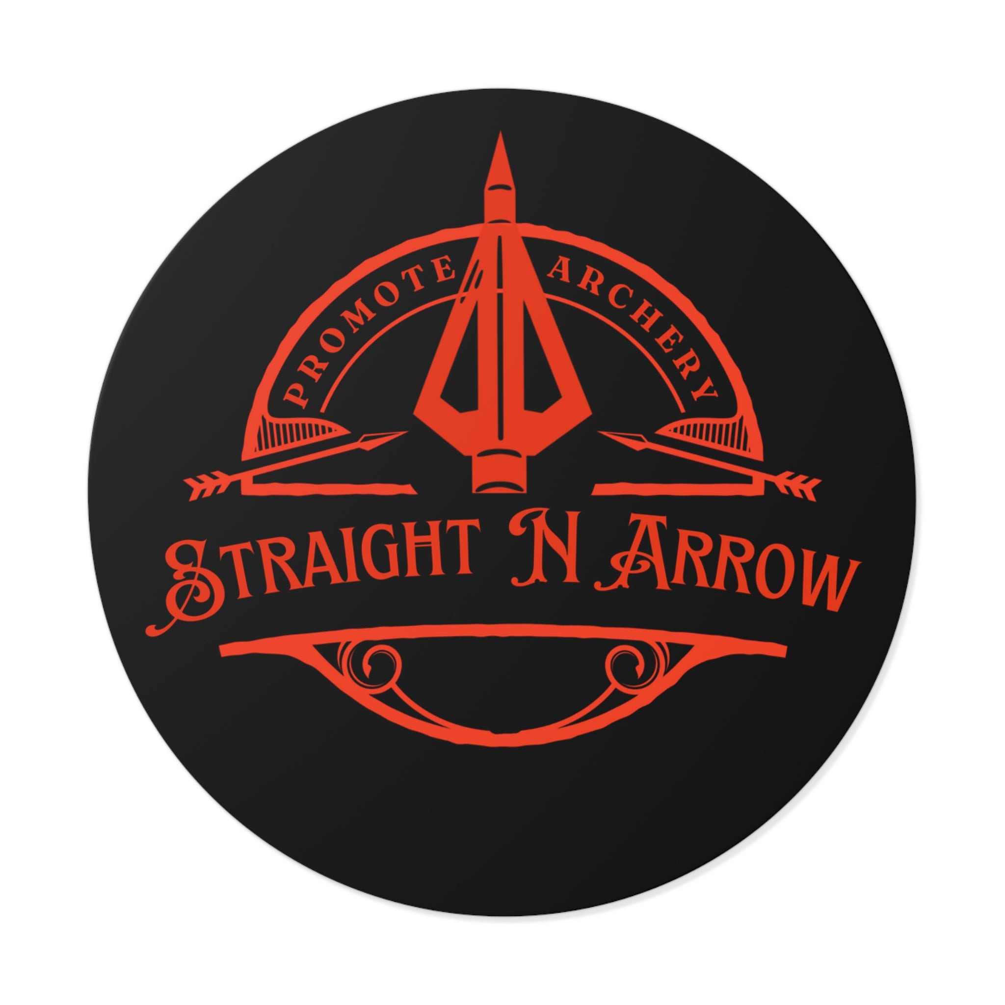 Straight N Arrow Round Vinyl Sticker 3x3