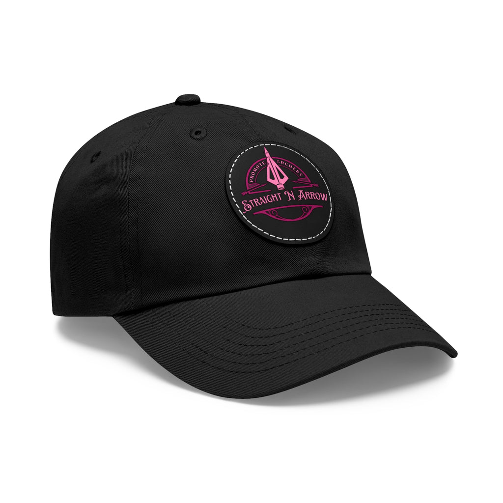 Straight N Arrow Pink Emblem Hat With Leather Patch (Round)