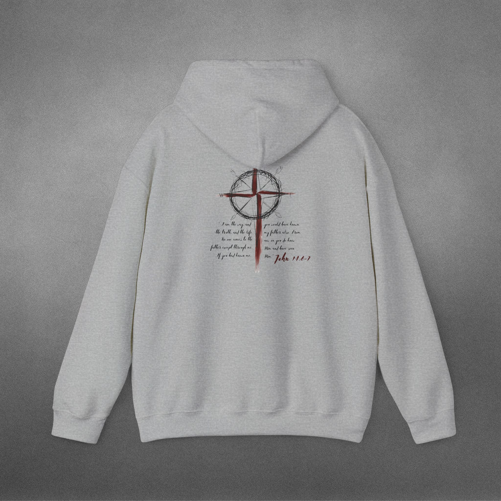 John 14:6-7 Straight N Arrow Heavy Blend™ Hooded Sweatshirt