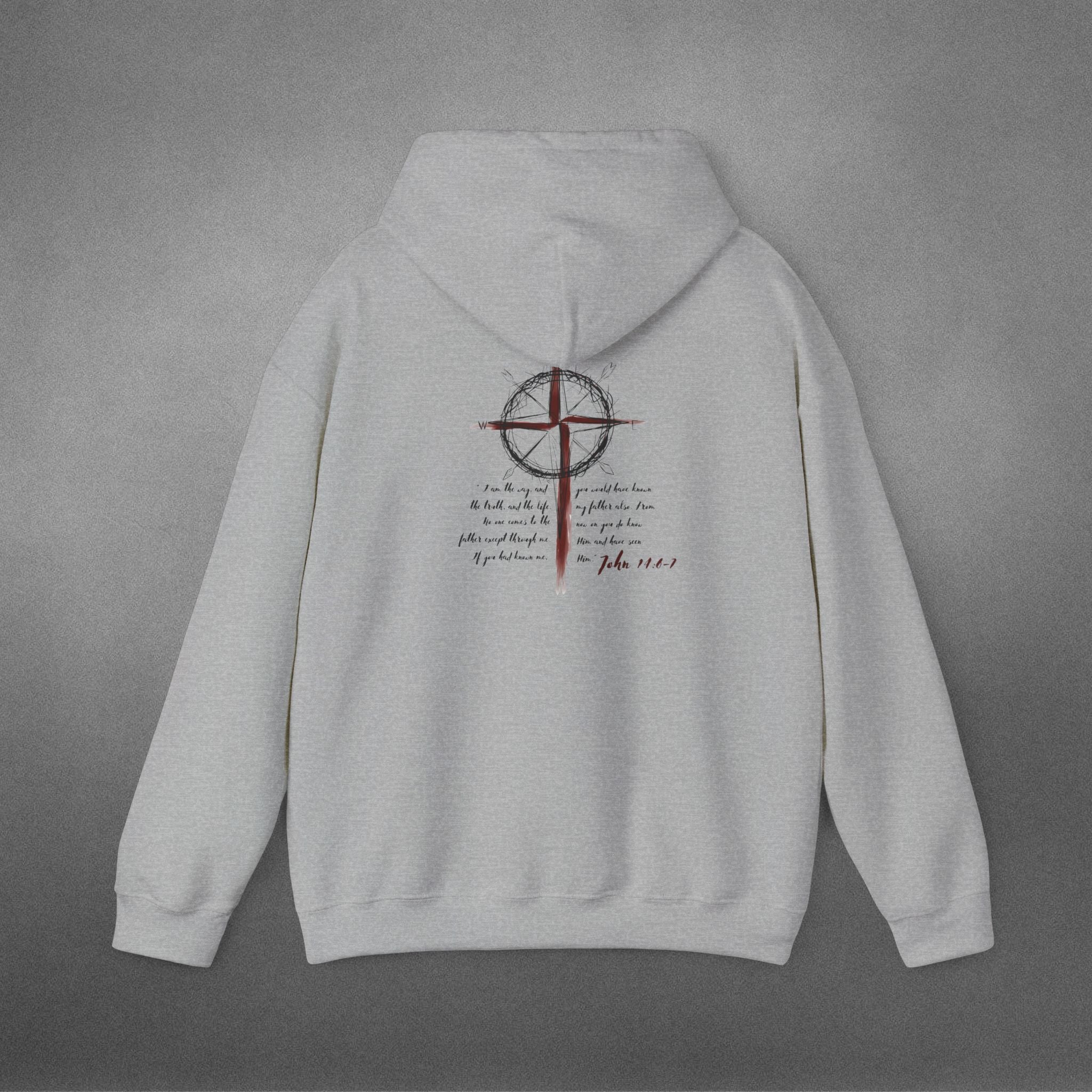 John 14:6-7 Straight N Arrow Heavy Blend™ Hooded Sweatshirt