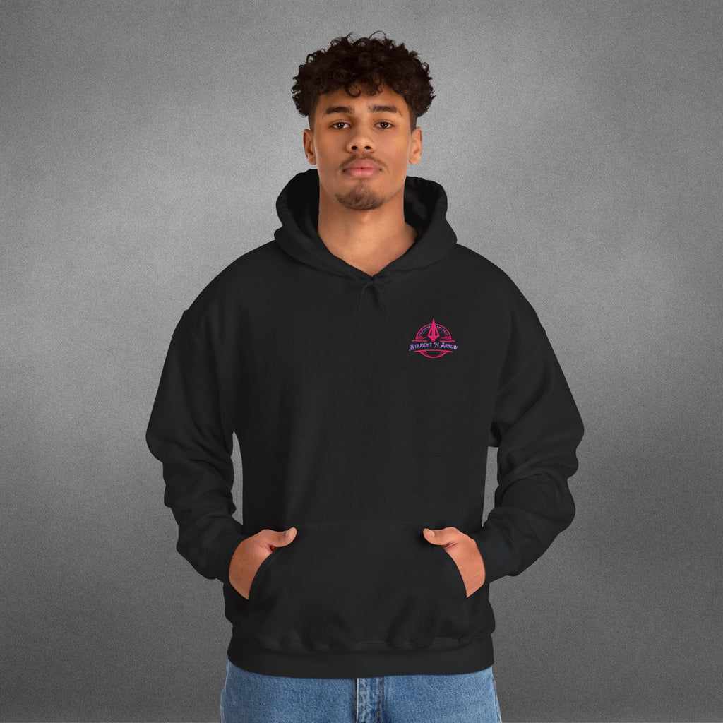 Straight N Arrow Multicolor Pink/Purple Design Heavy Blend™ Hooded Sweatshirt