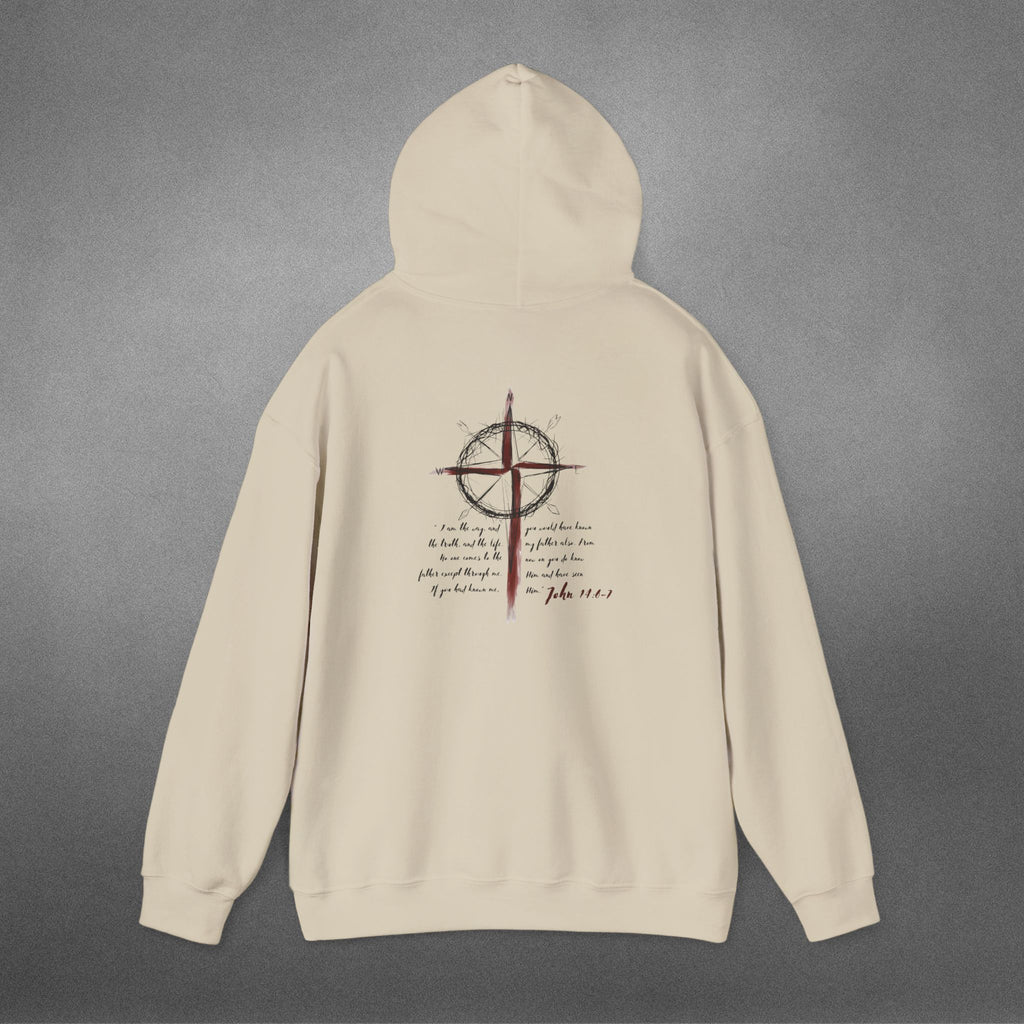 John 14:6-7 Straight N Arrow Heavy Blend™ Hooded Sweatshirt