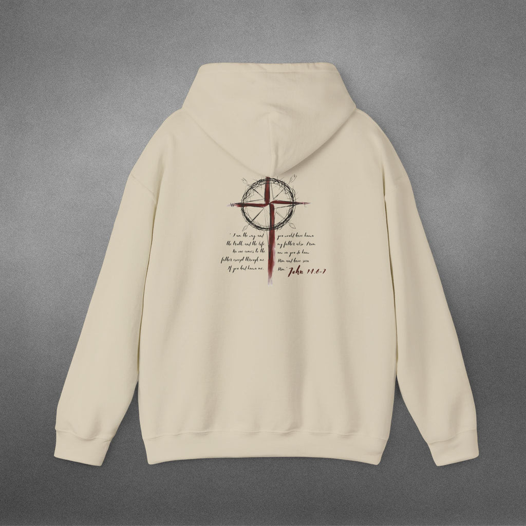 John 14:6-7 Straight N Arrow Heavy Blend™ Hooded Sweatshirt
