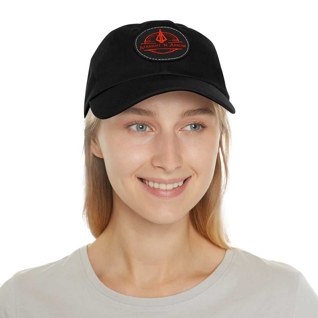 Straight N Arrow Hat With Leather Patch (Round)
